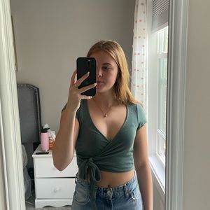 Urban Outfitters green crossover top